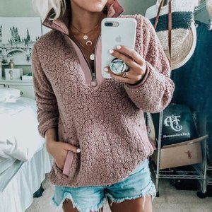 Soft Sherpa Pullover Pockets
